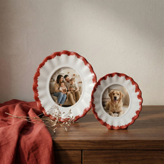 Güral Hediyelik Dekoratif Fotoğraf Çerçevesi 17 cm Bordo - 3