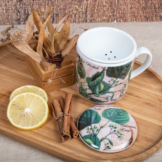 3 Parça Süzgeçli Bitki Çayı Bardağı - 6244 - 2