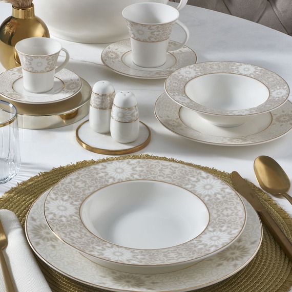 85 Parça Yuvarlak Bone Yemek Takımı - 6132 - 3
