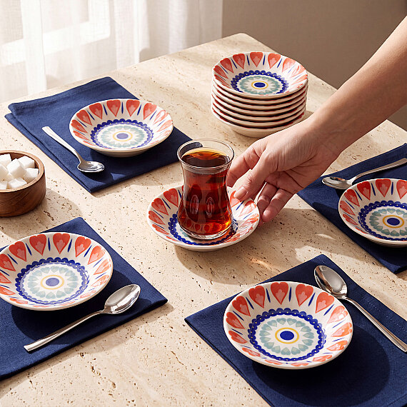 Acem 12 Parça Çay Tabağı 43422 - 1