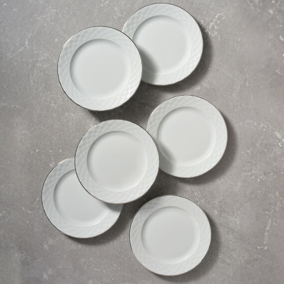 Alfa 6 Adet 17 Cm Tatlı Tabağı Platin File 220 - 2