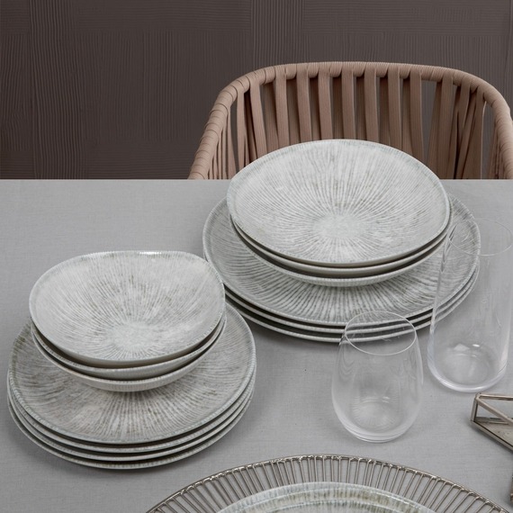 Arnim 16 Parça 4 Kişilik Roden Asimetrik Bone Yemek Takımı - 1401 - 2
