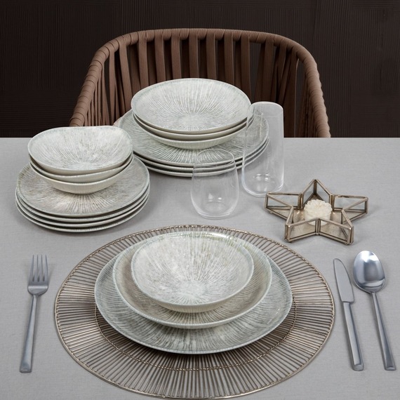 Arnim 16 Parça 4 Kişilik Roden Asimetrik Bone Yemek Takımı - 1401 - 4