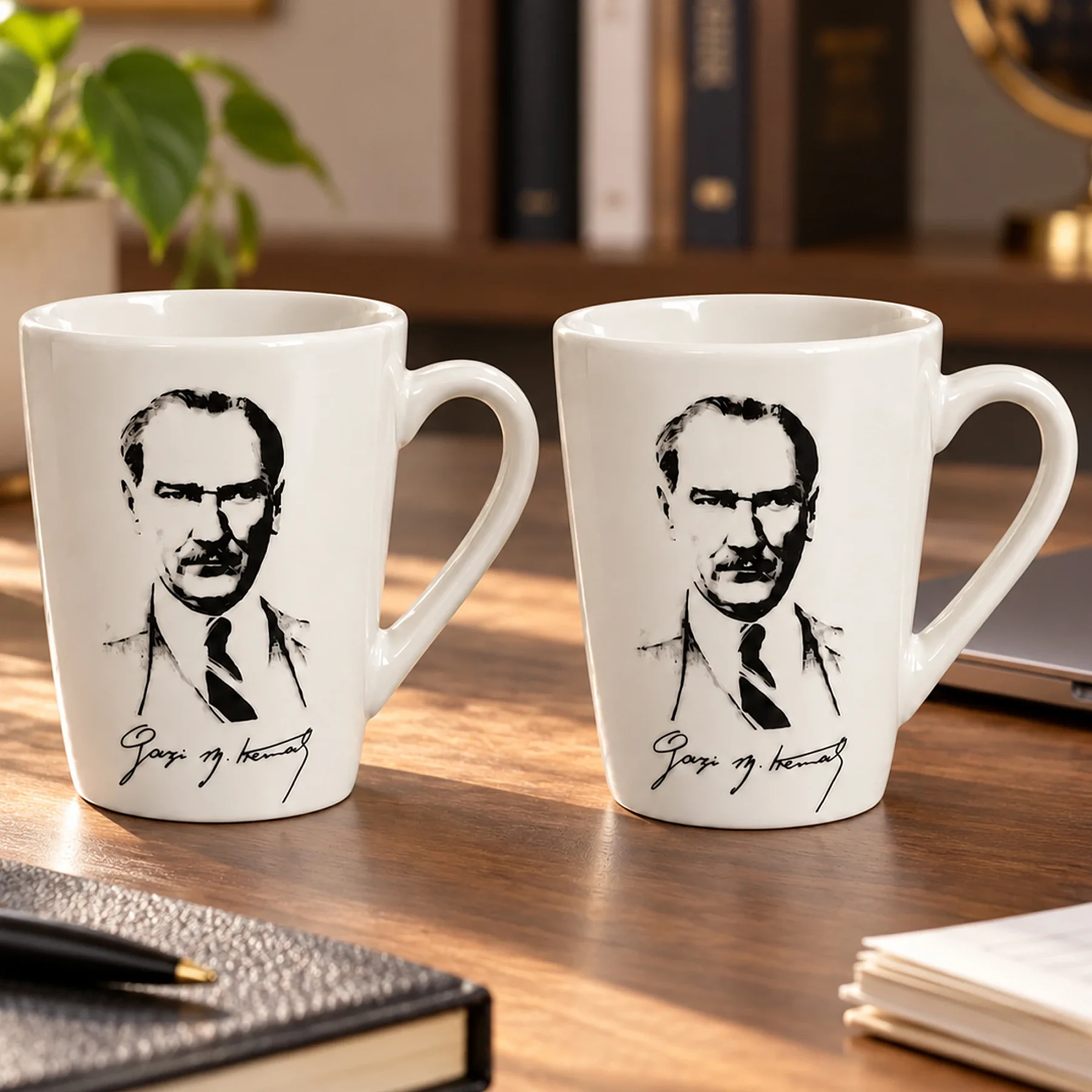 Atatürk Temalı 2'li Porselen Mug Bardak Seti - 2
