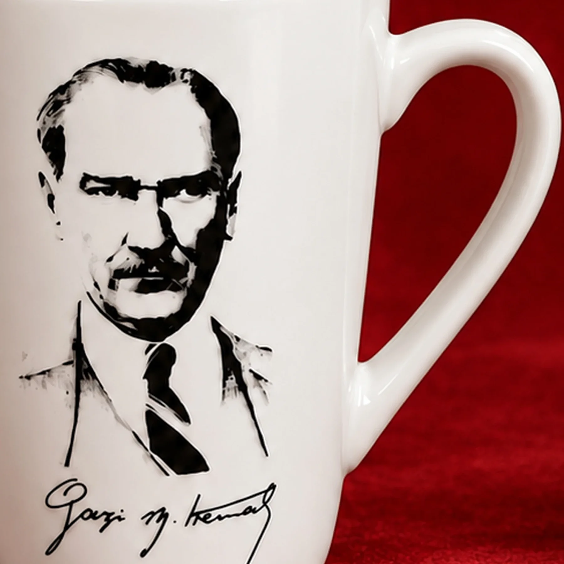Atatürk Temalı 2'li Porselen Mug Bardak Seti - 5