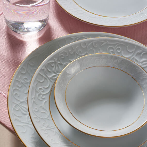 Bahar Dalı 24 Parça 6 Kişilik Yemek Takımı Çift Altın File - 3