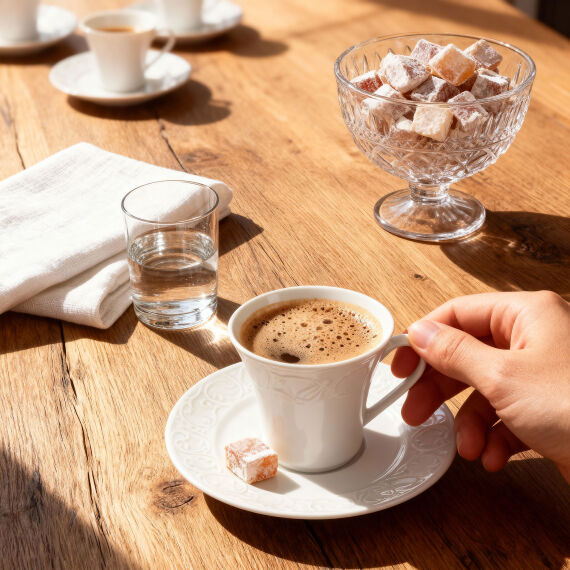 Bahar Dalı 6 Kişilik Kahve Fincan Takımı - 7