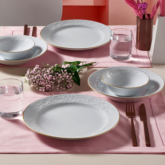 Bahar Dalı 6 Parça 25 cm Servis Tabağı Mat Gold - 1