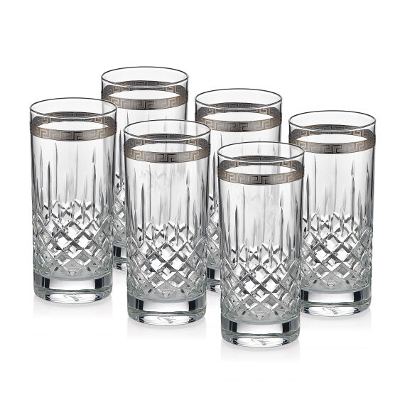 Barok 6 Parça Limonata Bardağı Platin - 1