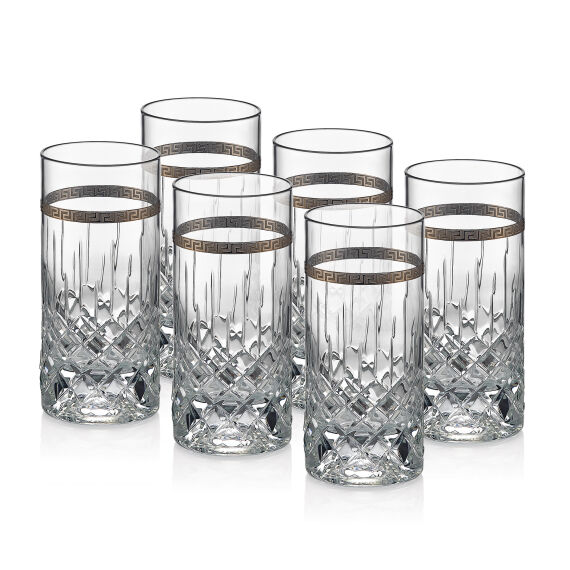 Barok 6 Parça Su Bardağı Platin - 1