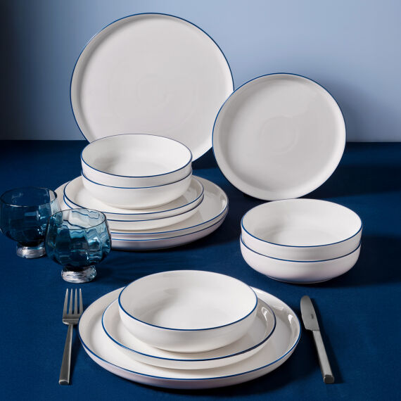 Bilbao 12 Parça 4 Kişilik Yemek Takımı Lacivert File - 1