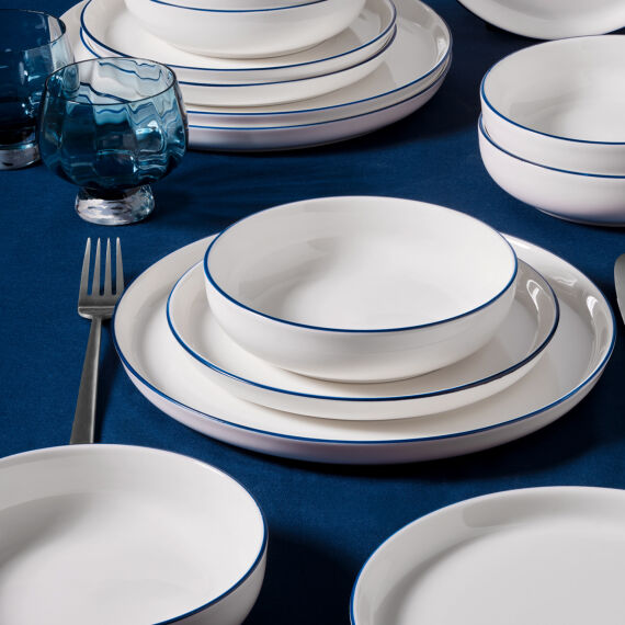 Bilbao 12 Parça 4 Kişilik Yemek Takımı Lacivert File - 3