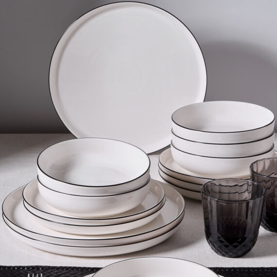 Bilbao 12 Parça 4 Kişilik Yemek Takımı Siyah File - 3