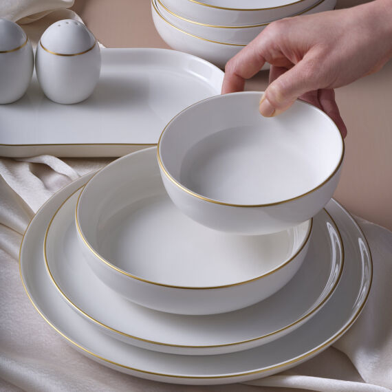 Bilbao 19 Parça 4 Kişilik Yemek Takımı Mat Altın File - 3