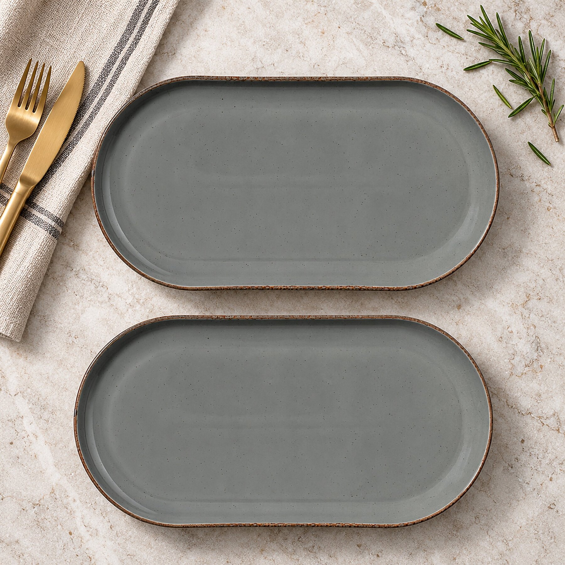 Bilbao 2 Adet 25x15 Cm Kayık Tabak Elemental 241 - 6