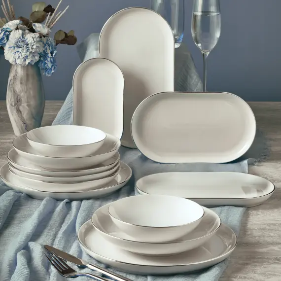 Bilbao 27 Parça 6 Kişilik Yemek Takımı Gümüş Yaldız 220 - 1