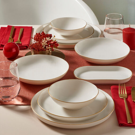 Bilbao 27 Parça 6 Kişilik Yemek Takımı Mat Gold - 1