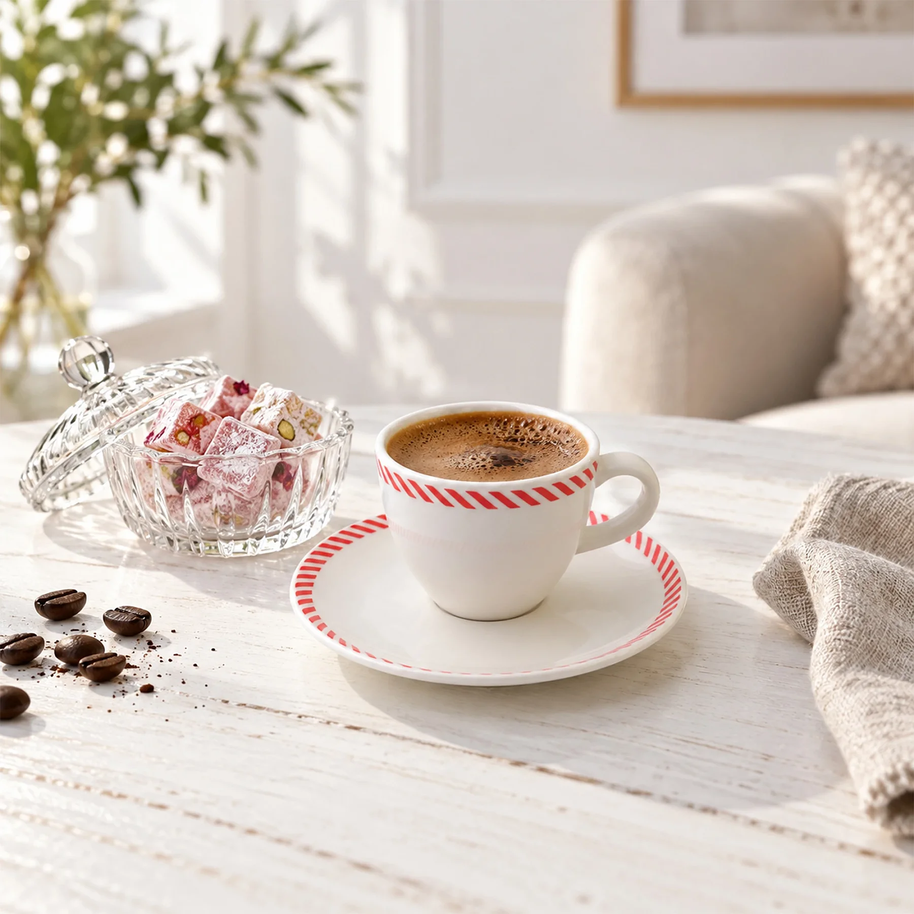 Bistro 2'li Çizgili Çay Takımı 6830 - 3
