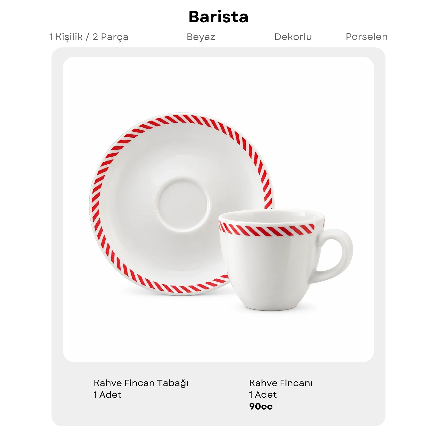 Bistro 2'li Çizgili Çay Takımı 6830 - 5
