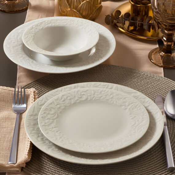 Bronte Bone 24 Parça 6 Kişilik Yemek Takımı - 1