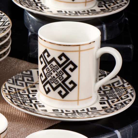 CAMELİ 12 PARÇA 6 KİŞİLİK KAHVE FİNCAN TAKIMI 62491 - 6