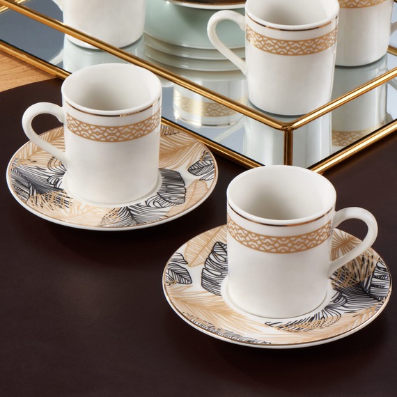 Camelia 12 Parça 6 Kişilik Bone Türk Kahvesi Fincan Takımı - 2531 - 3