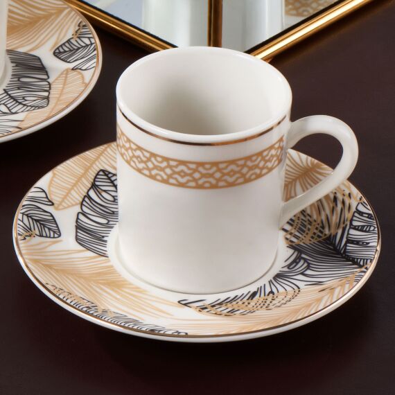 Camelia 12 Parça 6 Kişilik Bone Türk Kahvesi Fincan Takımı - 2531 - 4