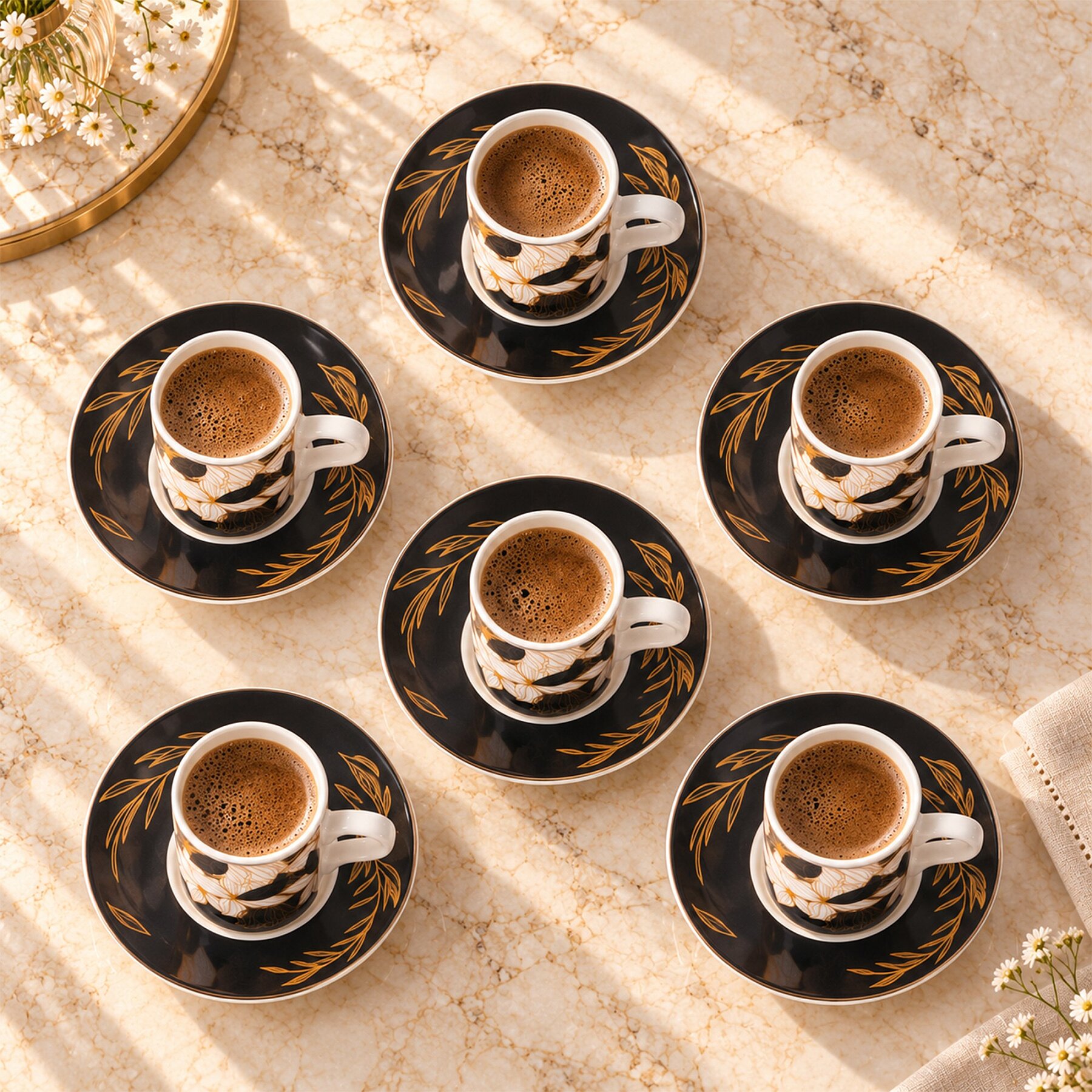 Camelia 12 Parça 6 Kişilik Kahve Takımı 6708 Gri - 3
