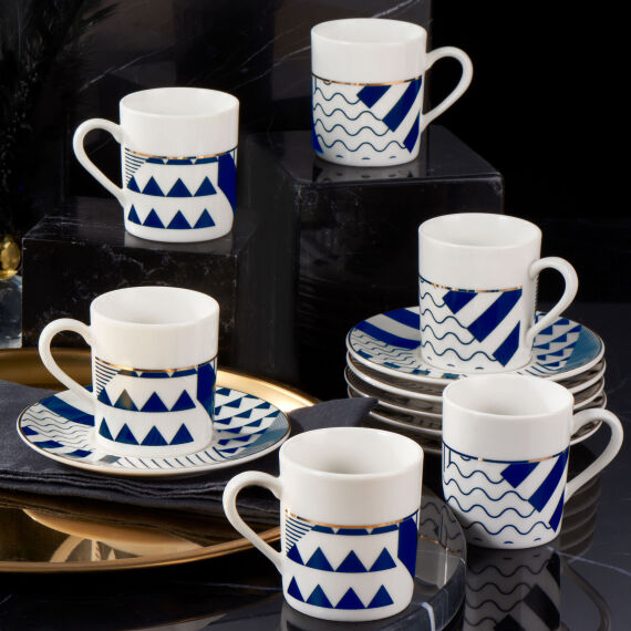 Camelia 12 Parça 6 Kişilik Kahve Takımı Lacivert 62501 - 1