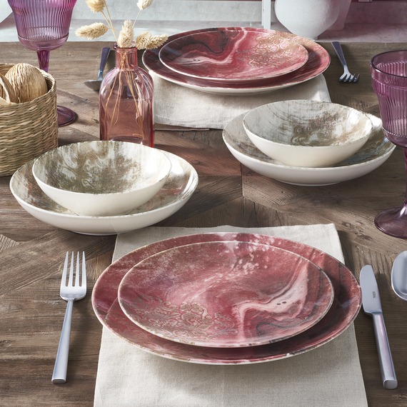 Camelia 24 Parça 6 Kişilik Bone Yemek Takımı - 1528 - 2