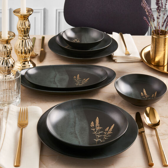 Camelia 26 Parça 6 Kişilik Yemek Takımı 6428 Altın Yaldız - 1