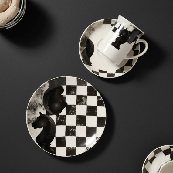 Camelia 3 Parça Çay Takımı Satranç At - 3