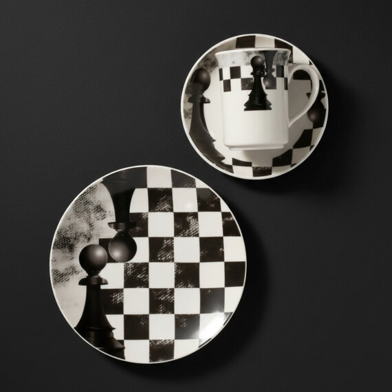 Camelia 3 Parça Çay Takımı Satranç Piyon - 2