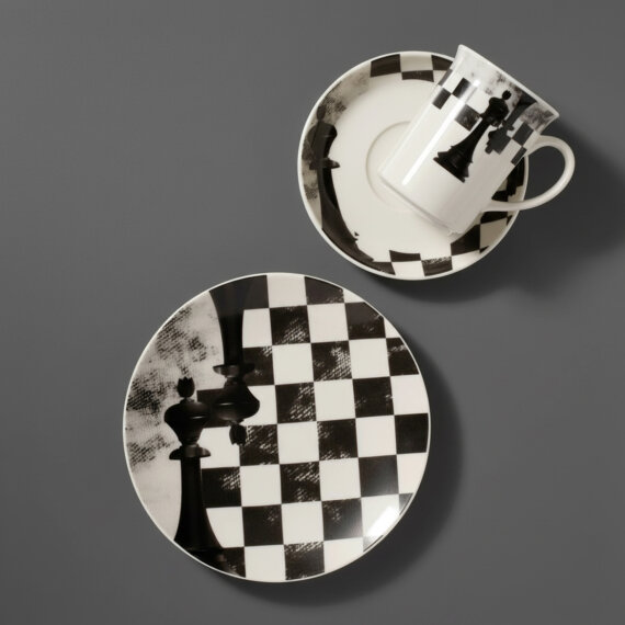 Camelia 3 Parça Çay Takımı Satranç Şah - 3