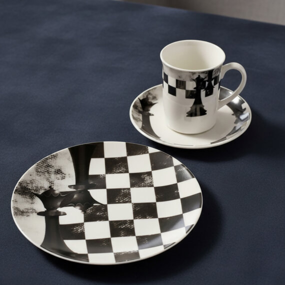 Camelia 3 Parça Çay Takımı Satranç Vezir - 3