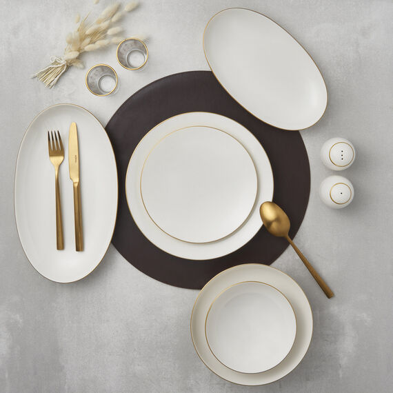 Camelia 30 Parça 6 Kişilik Bone Yemek Takımı - Gold - 2