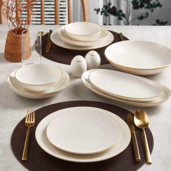 Camelia 30 Parça 6 Kişilik Yemek Takımı Altın Yaldız 20 - 3