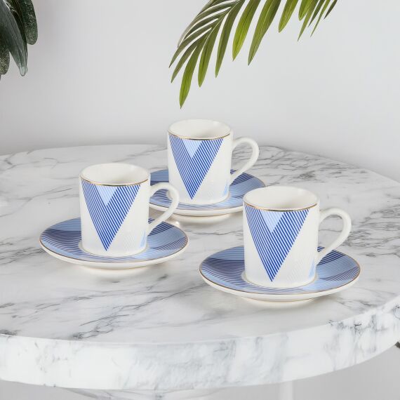 Camelia 4 Parça 2 Kişilik Kahve Fincan Takımı 62452 Lacivert - 1