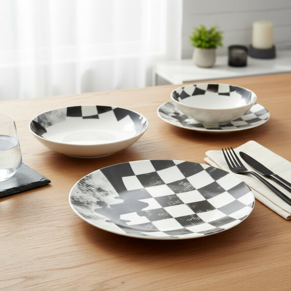 Camelia 4 Parça Sıngle Yemek Takımı Satranç Şah - 2