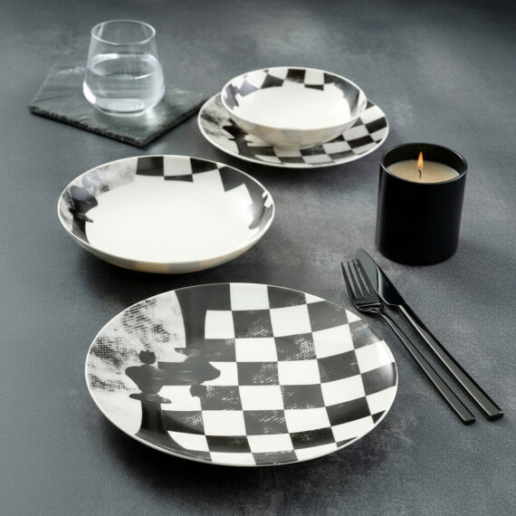 Camelia 4 Parça Sıngle Yemek Takımı Satranç Şah - 4