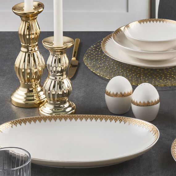 CAMELİA 54 PARÇA 12 KİŞİLİK YEMEK TAKIMI GOLD 6419 - 2