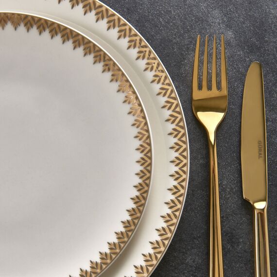 CAMELİA 54 PARÇA 12 KİŞİLİK YEMEK TAKIMI GOLD 6419 - 4