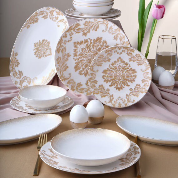 Camelia 54 Parça 12 Kişilik Yemek Takımı Gold 6585 - 1