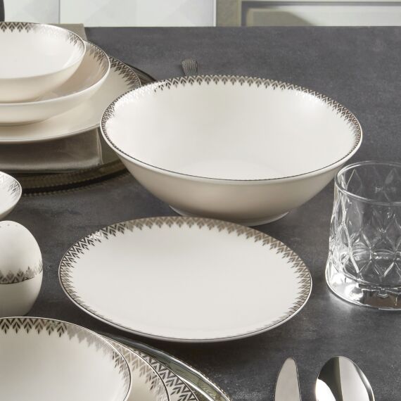 CAMELİA 54 PARÇA 12 KİŞİLİK YEMEK TAKIMI GÜMÜŞ 64191 - 2