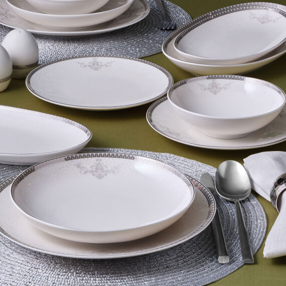 Camelia 54 Parça 12 Kişilik Yemek Takımı Gümüş 65781 - 2
