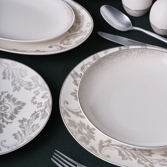 Camelia 54 Parça 12 Kişilik Yemek Takımı Gümüş 65851 - 2