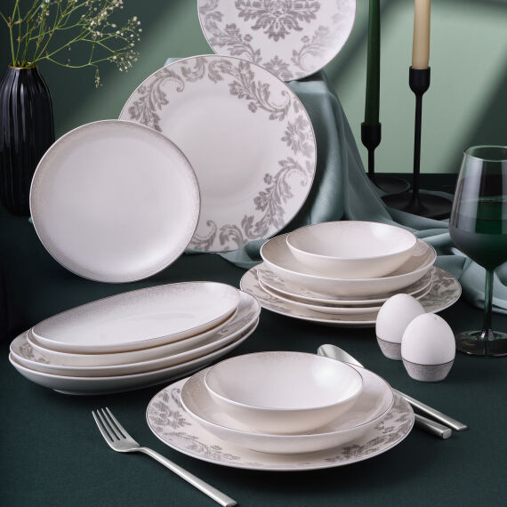 Camelia 54 Parça 12 Kişilik Yemek Takımı Gümüş 65851 - 1