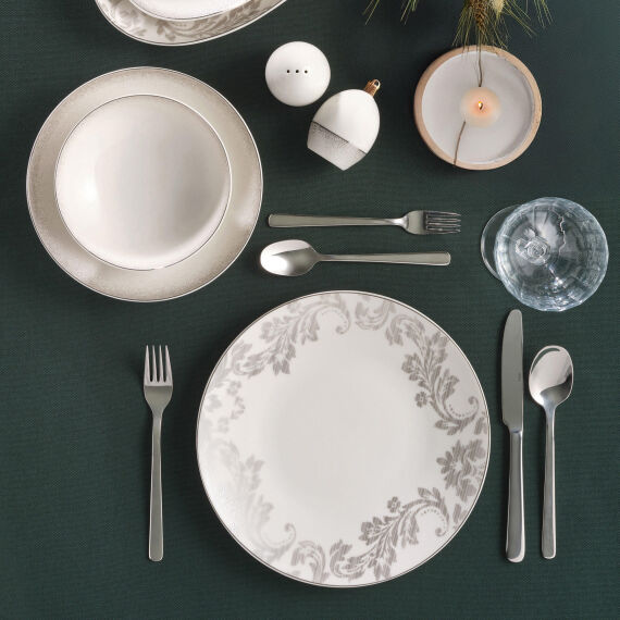 Camelia 54 Parça 12 Kişilik Yemek Takımı Gümüş 65851 - 3
