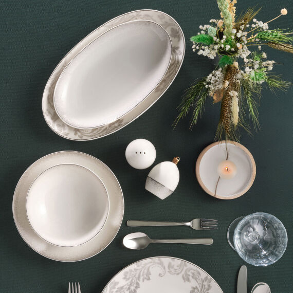 Camelia 54 Parça 12 Kişilik Yemek Takımı Gümüş 65851 - 4
