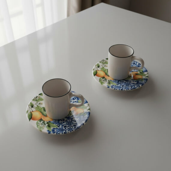 Camelia Lemon 2 Kişilik Kahve Takımı 55742 - 5